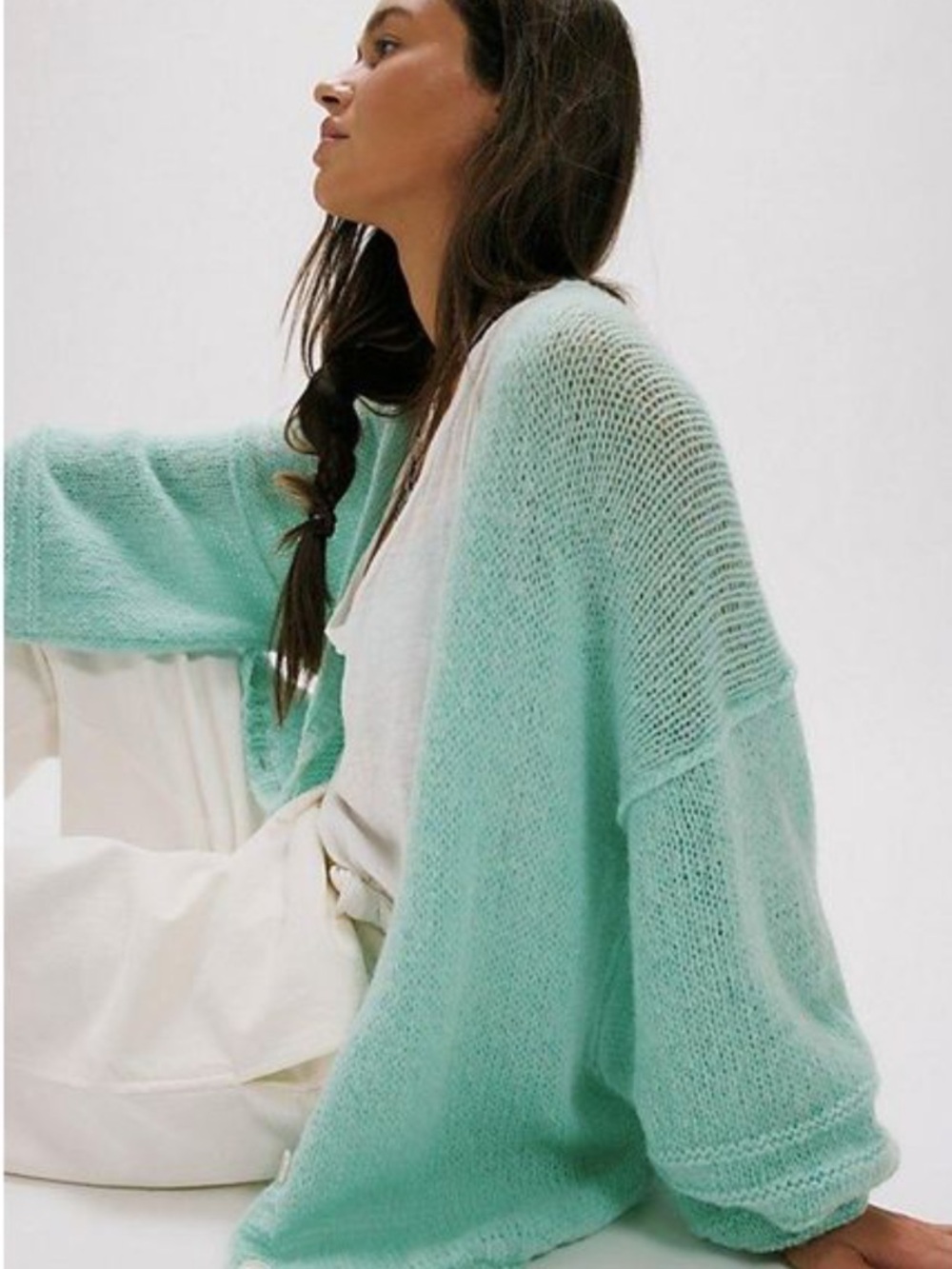 Marina SoftSpun Cardigan 
NWOT
Free People  Color: Tropical Nectar OR Mint Green